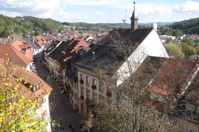 Blick vom Schloss auf die Hauptstrasse Tiengen | freundeschlosstiengen