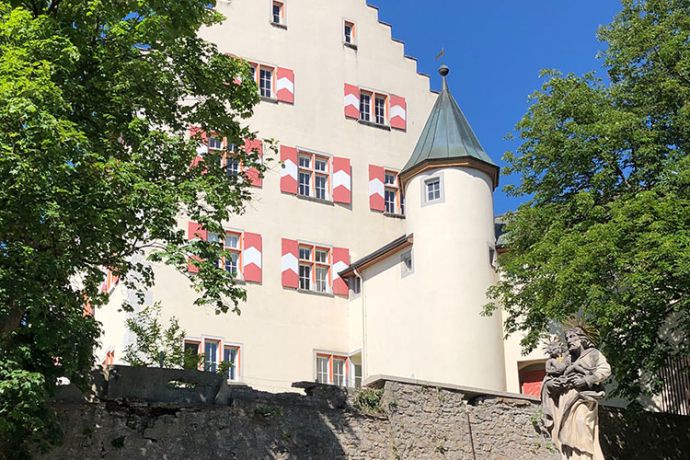 Blick von der Fussgängerzone auf das Schloss  | freundeschlosstiengen